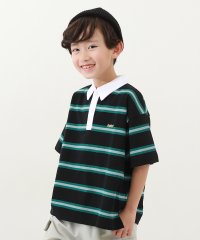 devirock/ビッグシルエット マルチボーダー 半袖ラガーシャツ 子供服 キッズ 男の子 トップス 半袖Tシャツ Tシャツ /505917588