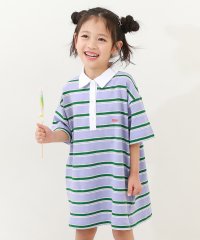 devirock/ビッグシルエット 5分袖 マルチボーダー ラガーワンピース 子供服 キッズ 女の子 半袖ワンピース ノースリーブワンピース ワンピース /505917593