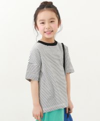 devirock/ビッグシルエット ボーダー 半袖Tシャツ 子供服 キッズ ベビー 男の子 女の子 トップス 半袖Tシャツ Tシャツ /505917607