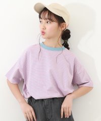 devirock/ビッグシルエット ボーダー 半袖Tシャツ 子供服 キッズ ベビー 男の子 女の子 トップス 半袖Tシャツ Tシャツ /505917607