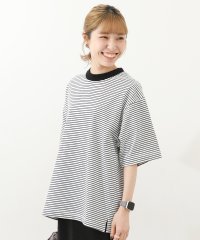 devirock/ビッグシルエット 大人 ボーダー 半袖Tシャツ 子供服 キッズ 男の子 女の子 トップス 半袖Tシャツ Tシャツ /505917613