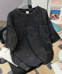 DEVICE/ビッグシルエット ジャンキープリント ピグメント 半袖 Tシャツ 古着風 フライドポテト カレッジロゴ/505920823