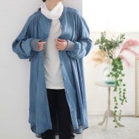 Sawa a la mode/サワアラモード Sawa a la mode バックフリルの羽織れるデニムチュニック/505922026