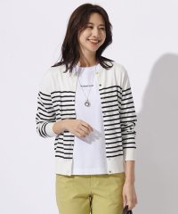 J.PRESS LADIES/【洗える】BASIC HT－COTTON クルーネック ボーダー カーディガン/505922794