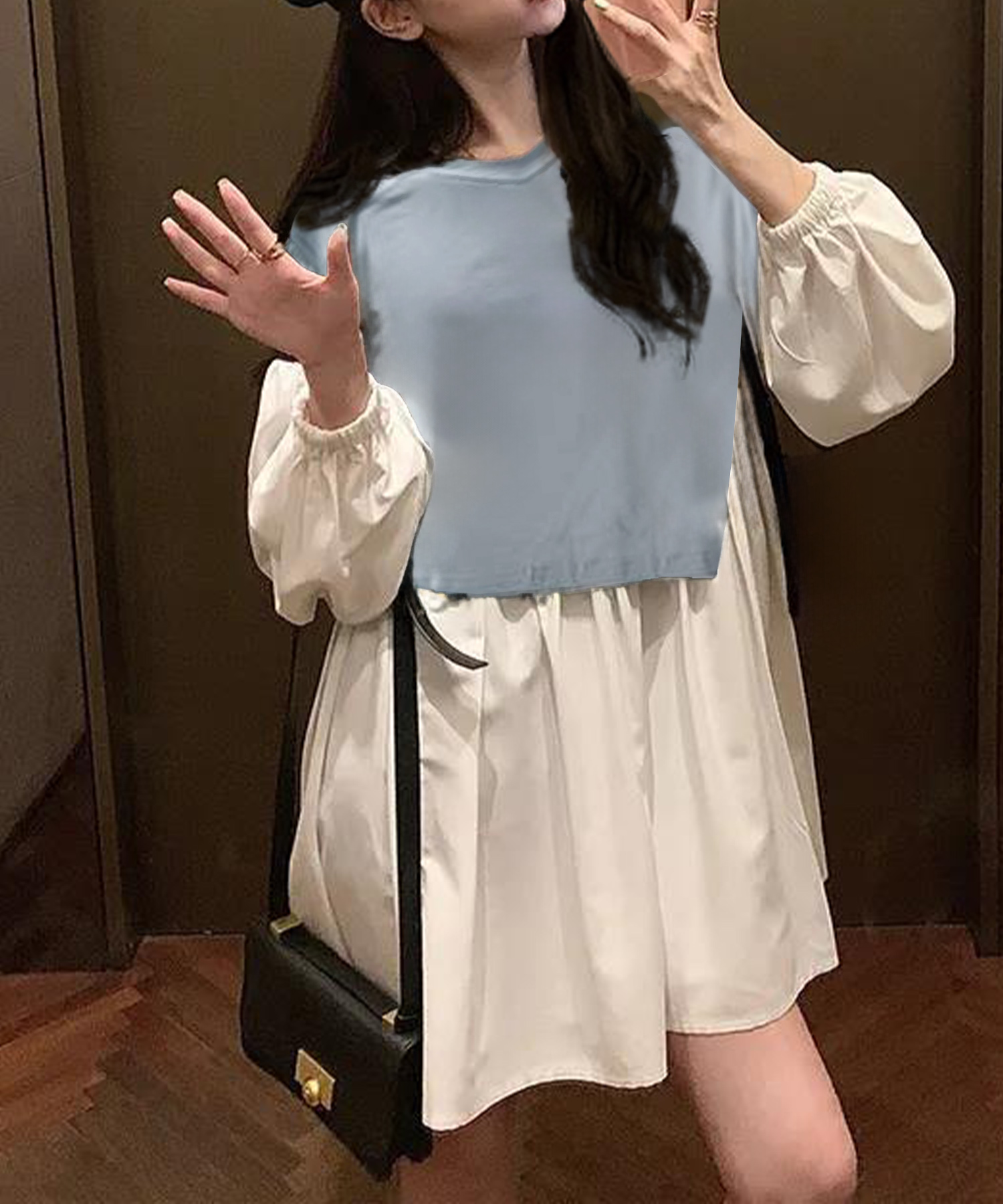 イズアミュレット is amulet. 袖口ベルト付きシャツ （オリーブ） イズアミュレット is amulet. 袖口ベルト付きシャツ （オリーブ
