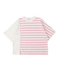 GROOVY COLORS/ボーダー切り替え WIDEシルエット Tシャツ/505835814