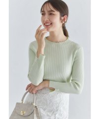 tocco closet luxe/袖口パール付き七分袖ラメ入りリブニットプルオーバー/505909327