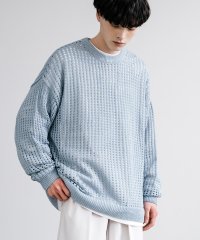 Rocky Monroe/メッシュニット 透かし編み メンズ レディース 長袖 クルーネック メッシュ編み セーター オーバーサイズ ゆったり リラックス レイヤード 重ね着 清涼感 涼/505925063