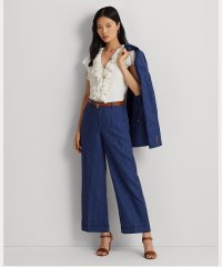 LAUREN RALPH LAUREN/【セットアップ対応商品】ピンストライプ リネン ワイドレッグ クロップド パンツ/505928161