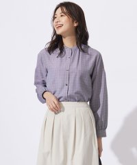 J.PRESS LADIES（LARGE SIZE）/【洗える】セルロース チェック バンドカラー ブラウス/505928388