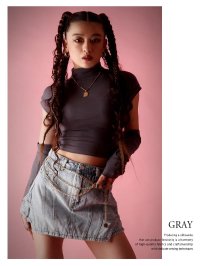 bombshell/ボムシェル bombshell 長袖カットソー 無地 アームウォーマー付き バックカット 半袖 Tシャツ 背中見せ セクシー カットソー 無地インポート ちびT/505920773