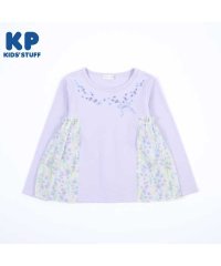 KP/KP(ケーピー)スイートピー柄シフォンの切り替えTシャツ(140～150)/505921060