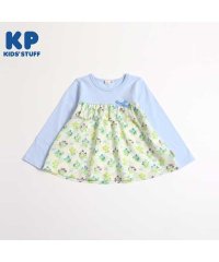 KP/KP(ケーピー)花×リボン柄切り替え長袖Tシャツ(140～150)/505921070