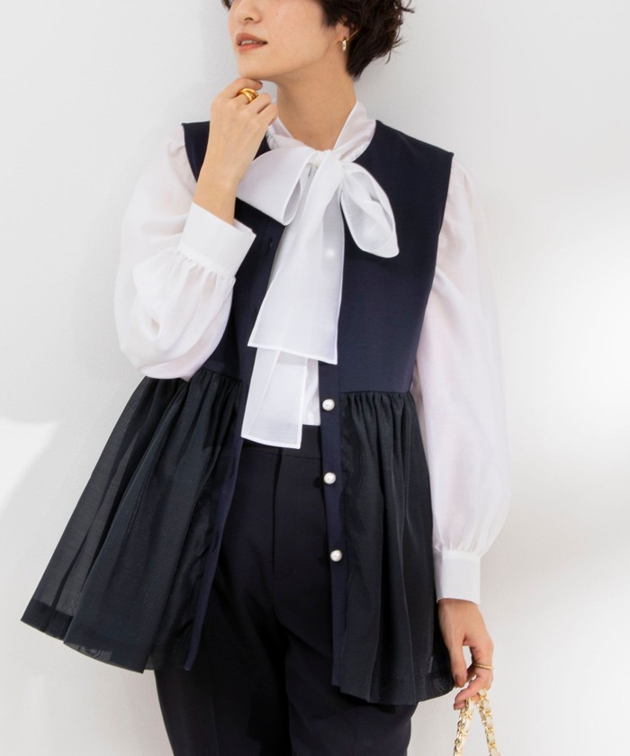 セール】◇【WEB限定】パール付きカットジレ(505922601