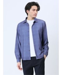 TAKA-Q/ModernRelax ストレッチチェック柄 ワイドカラー長袖シャツ メンズ シャツ カジュアル トップス インナー 長袖 ギフト プレゼント ライトアウター /505928980