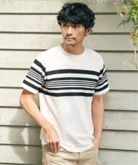 ikka/パイナップルパネルボーダーTシャツ/505849621