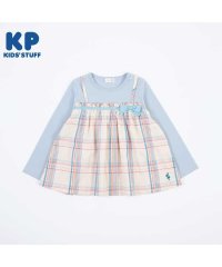 KP/KP(ケーピー)二重織チェックのドッキング長袖Tシャツ(140)/505921072