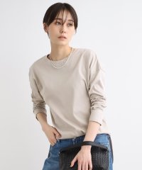 INDIVI/【洗える／リラクシー/コットン100%】シャツテールロングTシャツ/505933035