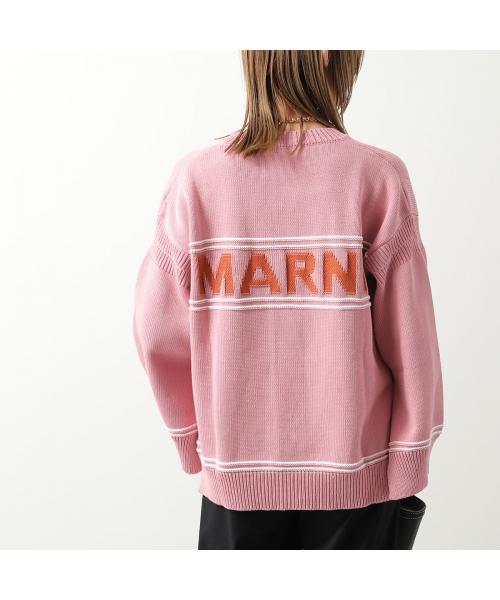 MARNI ロゴ　ピンクカーディガン Pink cotton cardigan with Marni Symbol | Marni