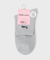 PINK-latte/11．5cm リブロゴショート丈ソックス/505934457