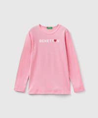 BENETTON (UNITED COLORS OF BENETTON GIRLS)/キッズオーガニックコットン100%フロントグリッター長袖Tシャツ・カットソーG/505895315