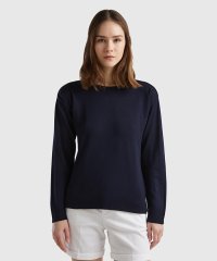 BENETTON (women)/コットンモダール無地ボートネック長袖ニットセーター/505895355