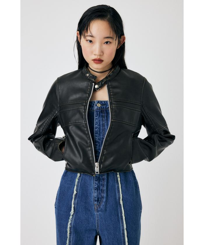 最終値下げLEATHER RIDERS JACKET moussy