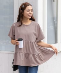 ad thie/ティアードチュニックTシャツ ティアードチュニック フリル 半袖 無地 ゆったり 綿 コットン 春 夏/505910796