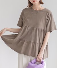 ad thie/アドティエ ad thie ティアードチュニックTシャツ ティアードチュニック フリル 半袖 無地 ゆったり 綿 コットン 春 夏/505910796