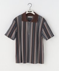 PULP/【JIEDA / ジエダ】HALF ZIP STRIPE SS SHIRT/505920120