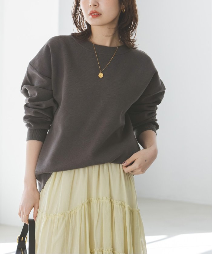 NOBLE/スウェットライクニットプルオーバー/ブラウン セール 30%OFF】《追加》スウェットライクニットプルオーバー
