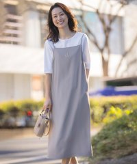 J.PRESS LADIES（LARGE SIZE）/【洗える・UVカット・接触冷感】ストレッチバックサテン キャミワンピース/505928740