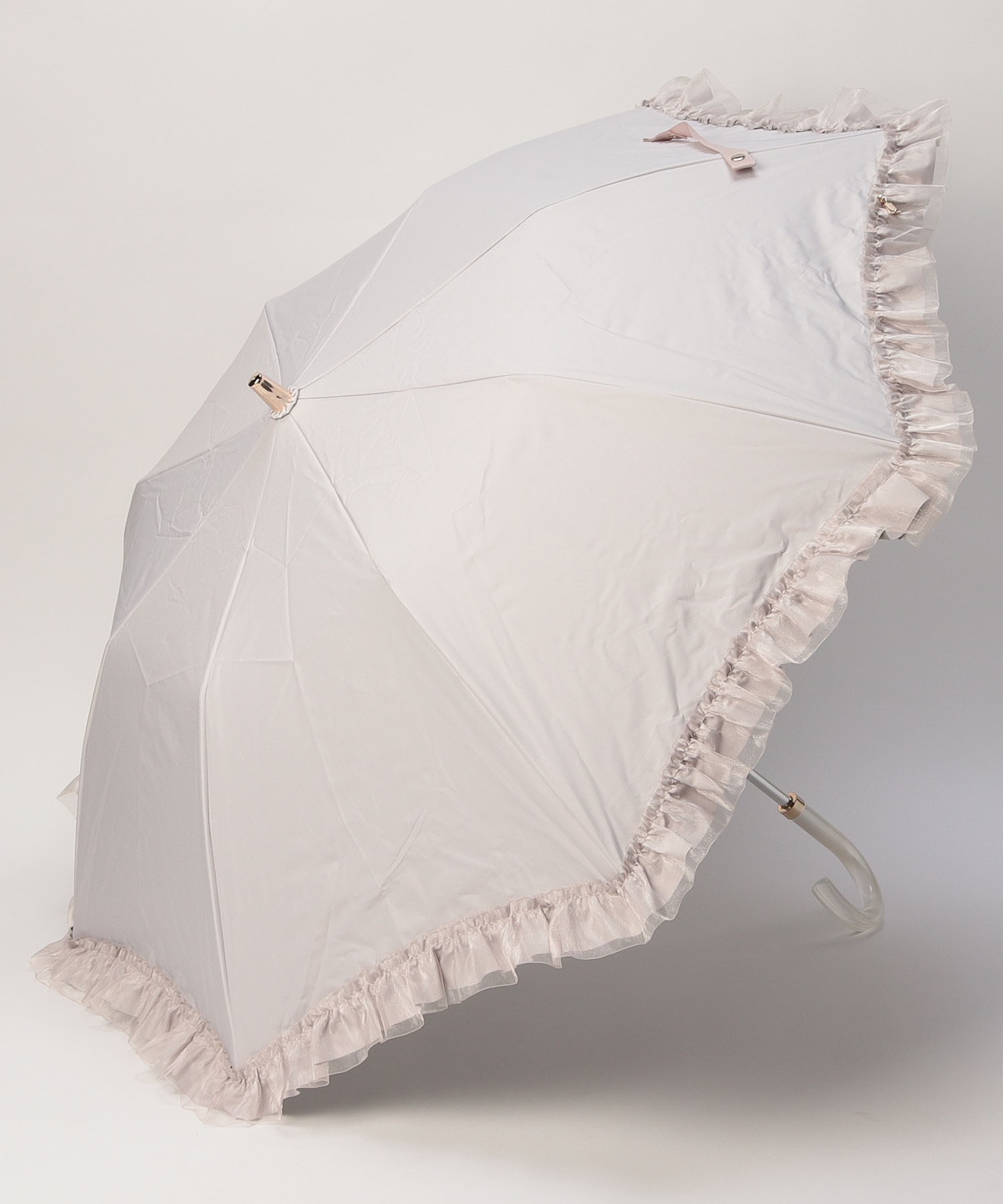 新品】ランバンオンブルー フリル 任意 晴雨兼用 折り畳み傘