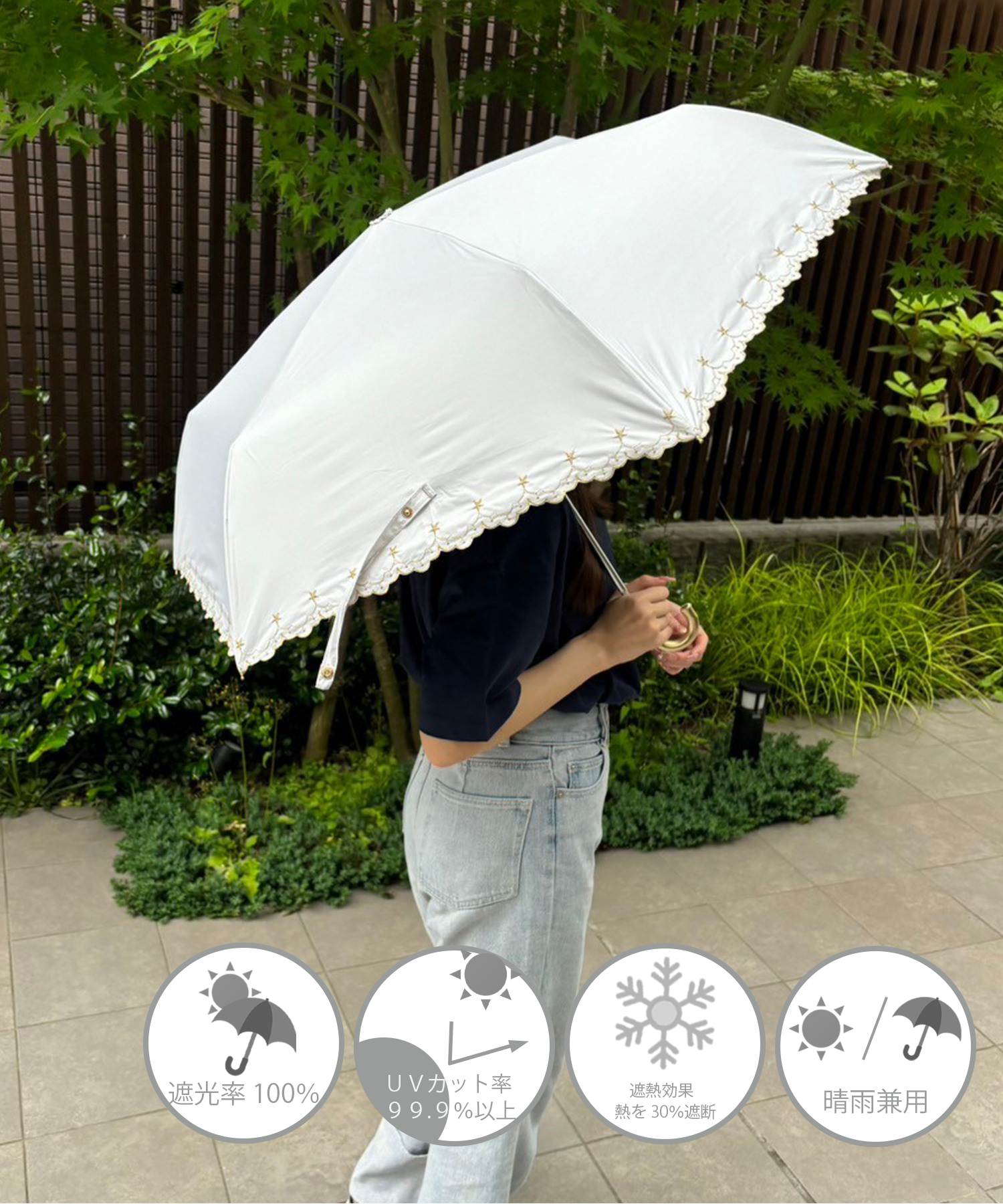 未使用品】 BURBERRY バーバリー 日傘 晴雨兼用 ベージュ｜Yahoo