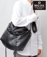 REGiSTA/REGiSTA レジスタ フェイクレザー ドローストリング 巾着 ショルダーバッグ 普段使い 旅行 通勤 通学 A4収納 黒 ブラック シンプル/505936233