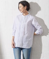 J.PRESS LADIES（LARGE SIZE）/【洗える】BEZ VEGA ストライプ ピンタック ブラウス/505937104