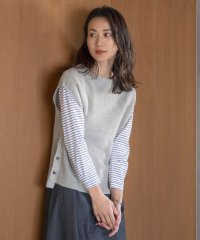 J.PRESS LADIES（LARGE SIZE）/【洗える】LINEN COTTON ニット ベスト/505937160