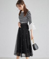 tocco closet luxe/パール付きチュールフレアスカート/505909325