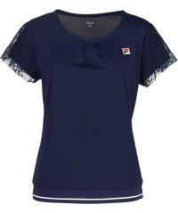 FILA（ZETT Ladies）/【テニス】 袖フラワーレース刺繍 ラウンドネックシャツ レディース/505934739