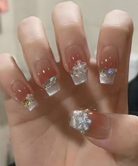 shoppinggo/ショッピングゴー shoppinggo ネイルチップ はな シンプル レッド つけ爪 ネイルアート デコチップ アートチップ オーバル ウエディン【返品不可商品/505938323