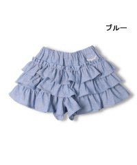 moujonjon/【子供服】 moujonjon (ムージョンジョン) ダンガリー無地フリル3分丈ショートパンツ 90cm～140cm M43100/505939017