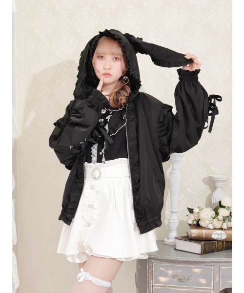 NOEMIE うさ耳リボンブルゾン ブラック NOEMIE｜うさ耳リボンシアーブルゾン | Rakuten Fashion(楽天