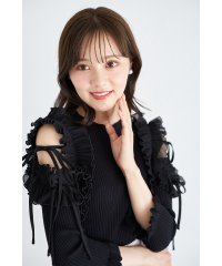 tocco closet/トッコクローゼット tocco closet りぼん付きシフォンプリーツ切り替えリブニットプルオーバー/505928328