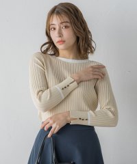 ketty/リブ配色ボートネックニット ≪手洗い可能≫/505932578