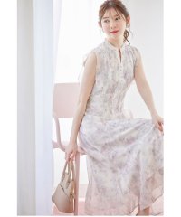 tocco closet luxe/ピンタック使いニュアンスフラワーワンピース/505934417