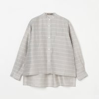 HELIOPOLE/LINEN BORDER BAND COLLAR SHIRT/505941429