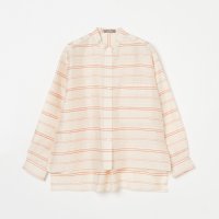 HELIOPOLE/LINEN BORDER BAND COLLAR SHIRT/505941430