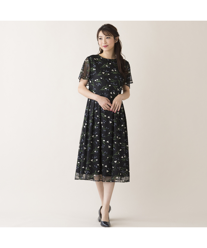 セール 50%OFF】チューリップ刺繍ワンピース(505942145 セール 50%OFF】チューリップ刺繍ワンピース(505942145