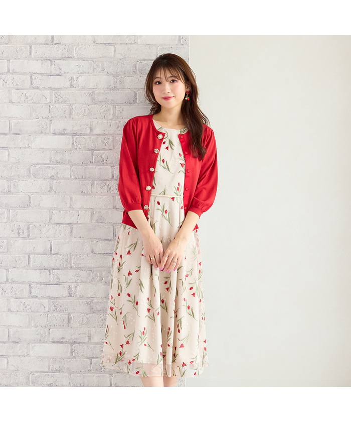 セール 50%OFF】チューリップ刺繍ワンピース(505942145 セール 50%OFF】チューリップ刺繍ワンピース(505942145