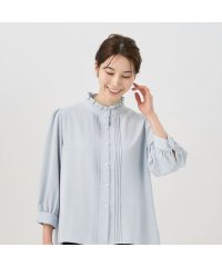 TOKYO SHIRTS/フリル衿ピンタック 八分袖ブラウス/505942225